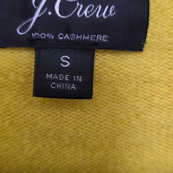 J. Crew Yellow 100% Cashmere Crewneck Sweater Women's Small Long Sleeve Soft Pul - Picture 8 of 9
